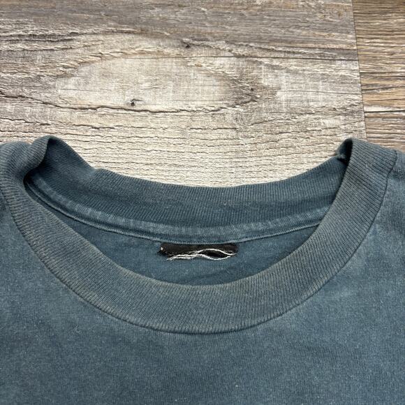 Vintage 90s Harley Davidson 1995 HOG Rally Rapid City SD Teal Mens Biker T-Shirt - Picture 5 of 9